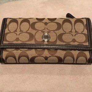 Coach Tri-Fold Wallet with Checkbook Insert